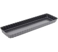 De Buyer – Moule à tarte 4708.36 – rectangulaire – fond amovible, acier antiadhésif – 36 x 10 cm