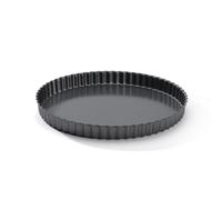 De Buyer - Moule à tarte rond Canelée en acier antiadhésif - Diamètre 28 cm -, Noir