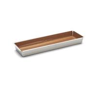 De Buyer - Moule rectangulaire à fond rectangulaire à fond amovible (2 feuilles de cuisson inclues) - 35 x 10,5 cm -, Gris,brun