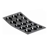 De Buyer - Plaque de 15 mini-Tartelettes MOUL'FLEX en silicone - 17,5 x 30 cm -, Noir