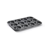 DE BUYER - Plaque de 12 mini-Savarins en acier antiadhésif - Diamètre 7 cm | 34,3 x 26,2 x 2,2 cm
