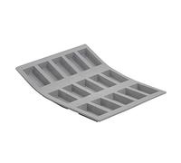 De Buyer Plaque 15 mini financiers ELASTOMOULE en mousse de silicone 21 x 17,6 cm Gris