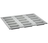 De Buyer - Plaque de 15 mini Financiers ELASTOMOULE en mousse de silicone - 21 x 17,6 cm, portion 4,9 x 2,6 cm -, Gris