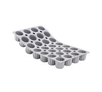 De Buyer - Plaque de 28 mini Canelés Bordelais ELASTOMOULE en mousse de silicone - 30 x 17,6 cm, diamètre 3,5 cm -