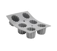 De Buyer - Plaque de 6 Canelés Bordelais ELASTOMOULE en mousse de silicone | 21 x 17,6 cm, diamètre 5,5 cm