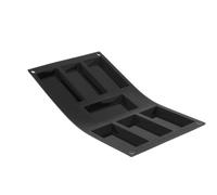De Buyer - Plaque de 7 Financiers MOUL'FLEX en silicone - 29,5 x 17,3 cm -, Noir