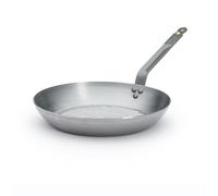 De Buyer - Poêle grill en tôle d'acier MINERAL B - 26 cm - Fabriquée en France, Anti Adhérence Naturelle, Queue Rivetée et Finition à la Cire d'Abeille, Tous Feux + Flash Four