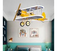 de Chambre d'enfant Lampe Suspendue de Plafond d'avion de Chasse de garçon avec télécommande Dessin animé Grand LED à intensité Variable pour Lampe Suspendue de Chambre d'enfant Pou,