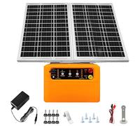 De Clôture électrique, Solaire 12V 6 Kv-8 Kv, 0,3 J-1,5 J Sélection Manuelle Clôture Avicole 48 Km Portée Panneau Solaire 15W Batterie Plomb-Acide 12V 7000Mah Et Kit Mise à Terre Pour Volailles