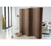DE-COmmerce Paravent Double Face en Bambou (L x H) 244 cm (Largeur Variable) x 185 cm Cloison de séparation Paroi Pliante Shoji Brise-Vue Couleur : Taupe