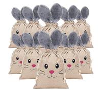 De confiseries de Pâques - 10 sachets pour biscuits lapins - sac d'emballage de collations, pour, fêtes de Pâques, remplissage, paniers ralliés familiaux, mariages, chocolats, activités