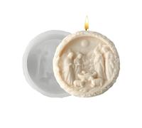 de crèche - 11 x 11 x 2,7 cm, Moules à chocolat, Moules en silicone pour loisirs créatifs, rond 3D à démoulage facile | de Noël en silicone pour résine, fondant, plâtre, projets de l