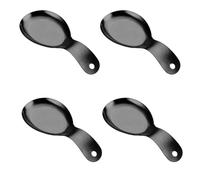 de cuillère en acier inoxydable, 4 pièces, avec poignée incurvée ergonomique, spatule ergonomique facile à nettoyer, repose-louche, lavable lave-vaisselle, repose-cuillère