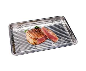De Cuisson Acier Inoxydable, Anti-Adhésif, Grille, Ustensile De Cuisson | Grande De Cuisson Épaisse Et Feuilles Cuisson Pour Fruits Viande Cookies Gâteau Four Maison Appartement Barbecue Grill Res