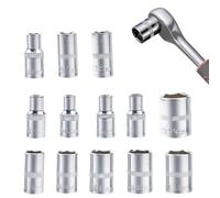 de douilles à tête hexagonale Kit liquet 6,35 mm 4-14 mm | Coffret de Douilles Multifonction à Entraînement pour mécanicien, technicien, garage, auto, bricolage, dépannage routier
