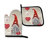 de Four et maniques, Ensemble de 2 pièces, Cadeaux de Noël GNOME de Noël Gants de Barbecue imperméables pour la Cuisine, la Cuisine, la pâtisserie