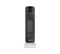 DeLonghi Radiateur électrique soufflant HFX65V20 - Céramique 2000W, Minuterie 24 h, LED Noir/Blanc