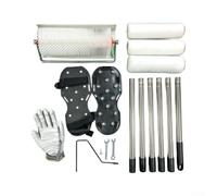 de Nivellement Autonivelant avec Rouleau à Pointes et - Outil Pose pour sol Résine Époxy pour Garage et Sous- pour sol - Ensemble Complet Acier Inoxydable 41cm(1*defoaming brush)