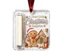 de Noël - 55 g - En acrylique - Double face - Transparent | Caisse à monnaie double face 10 x 10 cm | Décoration de Noël pour vacances, bureau, voisin, collègue