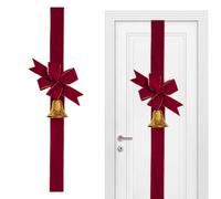 de Noël pour armoires, 105cm, décors de porte en ruban rouge réutili | Grands Nœuds De Noël En Velours Rouge De 105cm, Pour Armoires, Fixation Adhésive Réutilisable, Cloches De Ruban, Meubles D'ac