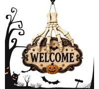 de porte décorative à suspendre avec main squelette d'Halloween