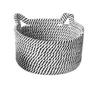 de rangement tissé - petit bac d'organisateur rond avec conception de | l'oreille de chat | à linge empilable pour vêtements, couvertures, serviettes, salon, chambre, salle de bain