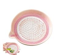 de râpe à ail en céramique - Bol de broyage pour la préparation des aliments - en glaçage avec dégradé de couleur et design de dents texturées - Outil de presse-pilage multifonction