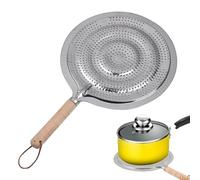 de réduction de Chaleur - Disque écarteur de Flamme en Fer, Adaptateur diffuseur d'ustensiles de Cuisine | Poignée en Bois de Distribution de Chaleur de 21 cm avec Base Lisse pour la