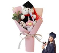 De Remise De Diplôme Créative - Bouquet De Fleurs De Roses Ours De Remise De Diplôme, en Crochet Créatives en Peluche Tissée, Bouquet en Peluche Tissé, Arrangement De Fleurs pour