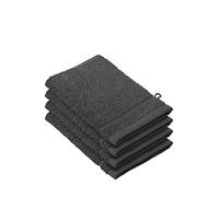 De Witte Lietaer 194690 Stephanie Lot de 4 Gants de Toilette Coton Gris Foncé 540 g/m² 15 x 22 x 1 cm