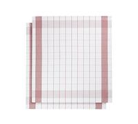 De Witte Lietaer Lot de 2 torchons de cuisine en coton/lin Blanc/rouge 65 x 65 cm
