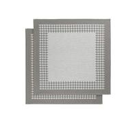 De Witte Lietaer Lot de 2 torchons de cuisine en coton Blanc/gris 65 x 65 cm