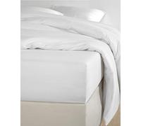 De Witte Lietaer Olivia Drap Housse qualité Satin Coton preigné, Blanc/White, 180x200 cm h30 cm