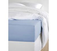 De Witte Lietaer Olivia Drap Housse qualité Satin Coton preigné, Bleu Serenity, 160x200 cm h30 cm