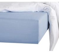 De Witte Lietaer Olivia Drap Housse qualité Satin Coton preigné, Bleu Serenity, 180x200 cm h30 cm