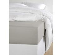 De Witte Lietaer Olivia Drap Housse qualité Satin Coton preigné, Gris Clair/Dove, 180x200 cm h30 cm