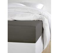 De Witte Lietaer Olivia Drap Housse qualité Satin Coton preigné, Gris foncé/Ebony, 160x200 cm h30 cm