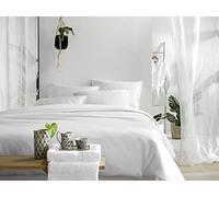 De Witte Lietaer Olivia Parure de lit qualité Satin Coton peigné, Blanc/White, 260x240 cm + 2 taies