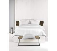 De Witte Lietaer Parure Zygo Housse de Couette + 2 Taies d'Oreiller avec Volant Coton Peigné Blanc 240 x 220 cm