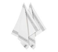 De Witte Lietaer Torchon de cuisine 65 x 70 cm Coton/lin Blanc/gris Lot de 2