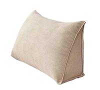 DEACOLIN Housse de coussin dossier compensé doux pour tête de lit triangulaire avec poche latérale pour lit, canapé (housse uniquement) (beige, 70 x 35 x 20 cm)