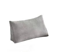 DEACOLIN Housse de coussin dossier compensé doux pour tête de lit triangulaire avec poche latérale pour lit, canapé (housse uniquement) (gris clair, 70 x 35 x 20 cm)