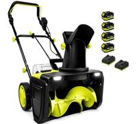 DEAKCE 80V Souffleuse à Neige Électrique, Souffleuse à Neige sans Fil 50cm avec 4 Batteries 20V 4,0Ah et 2 Chargeurs, Jusqu'à 60 Minutes d'Autonomie, Goulotte Réglable 180°, Double LED, pour Allée