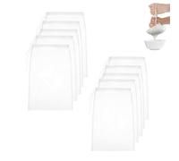 DEANKEJI Blanc Filtre Jus de Fruit, 10 Nylon Sac a Lait Vegetal, avec Cordon de Serrage, Sac à Lait, Utilisé pour Filtrer Lait Soja, Lait, Jus, Légumes