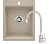 Deante Corio évier avec mitigeur beige/acier ZRCP7103