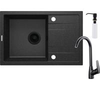 Deante Corio évier avec mitigeur et distributeur graphite/noire ZRCC2113