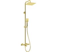 Deante ensemble de douche mural avec thermostat avec douche pluie doré NAC_Z1HT