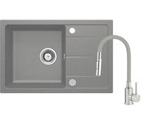 Deante Leda évier avec mitigeur gris/acier ZRDGS113