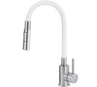 Deante Luno mitigeur de cuisine sur pied acier inoxydable-blanc BOC_W740