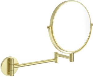 Deante - Miroir de maquillage avec bras articulé, forme ronde, finition dorée brossée